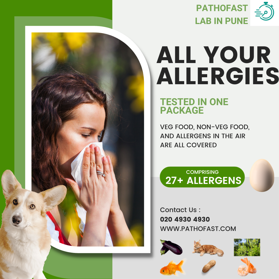Allergy Test in Pune - Combined allergy panel of 27 allergens  including cat, dog, shrimp, fish and veg allergens